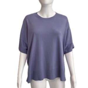 Splendid Charmeuse Lyr Short Sleeve Sweater Womens Size M Lightweight Lilac Crew